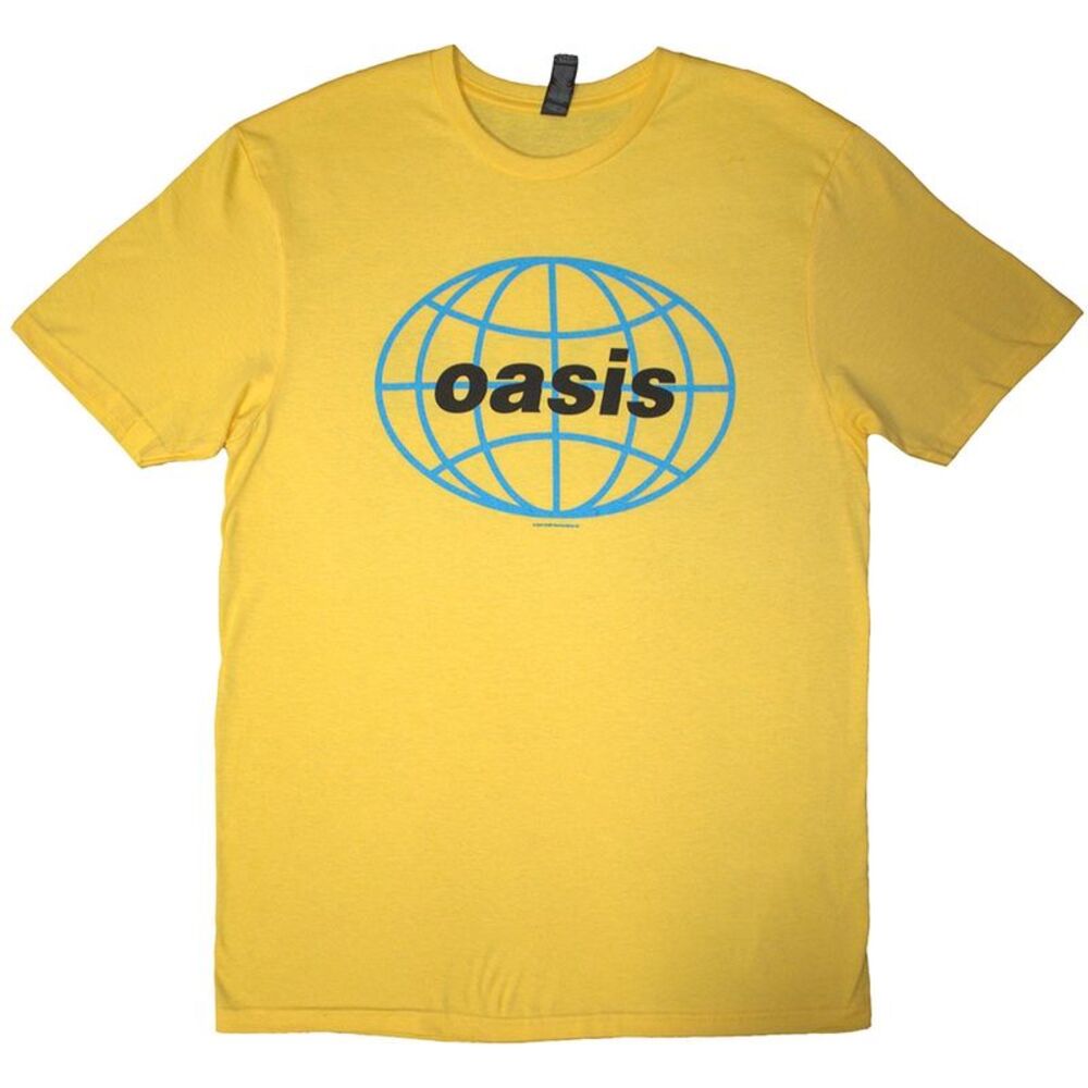 Oasis Unisex Adult 1998 World Tour - South America Back Print T-Shirt / Yellow